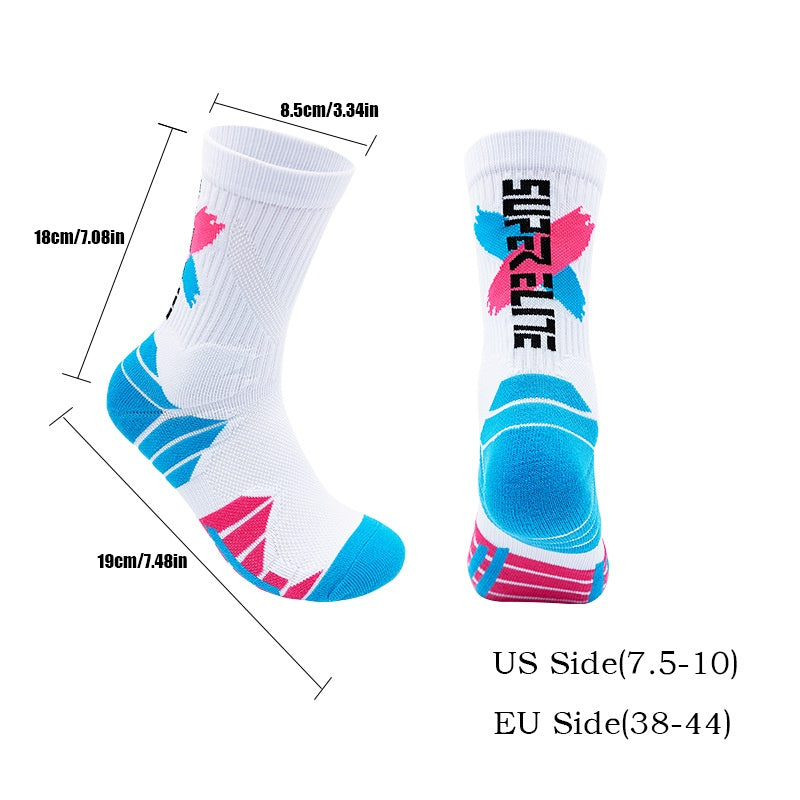 5 Pairs For Men Compression Running Socks Athletic Socks With Cushion Basketball Sport Socks Anti-odor And Anti-slip For Running Fitness Hiking And Cycling