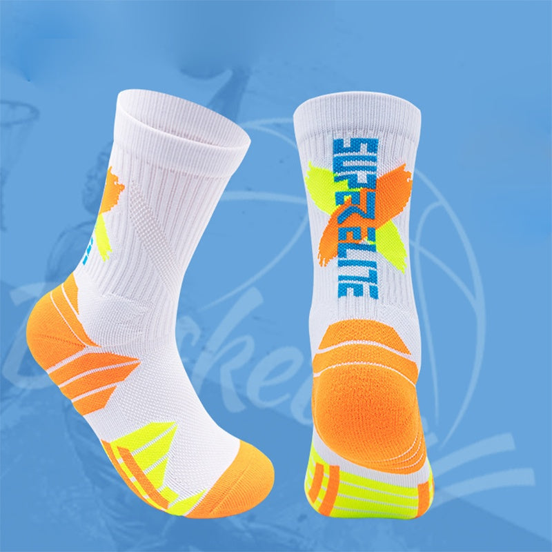 5 Pairs For Men Compression Running Socks Athletic Socks With Cushion Basketball Sport Socks Anti-odor And Anti-slip For Running Fitness Hiking And Cycling