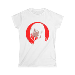 Anime-Inspired Women&#039;s Softstyle Tee - Stylish Graphic Tee with Bold Red Design