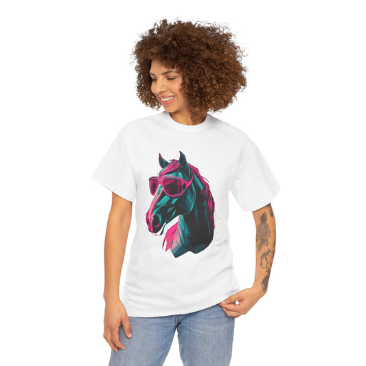 Unisex Heavy Cotton Tee Cool Horse Graphic Tee