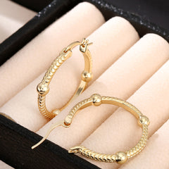 European And American Style Retro Atmospheric Geometric Round Big Ear Ring