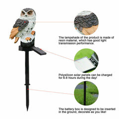 Solar Power LED Owl Parrot Lawn Light Outdoor Waterproof Garden Landscape Lamp