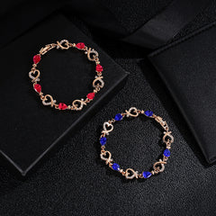 Hollow Love Bracelet With Rhinestones Fashion Temperament Heart-shaped Bracelet For Valentine's Day Gift Jewelry