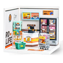 Rolife Super Store Kits Plastic Building Toys For Xmas Gifts DIY Miniature House