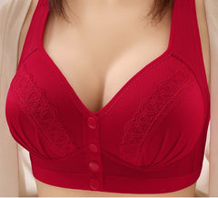 Thin Front Open Button Vest Style Bra