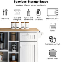 Kitchen Island Cart With Storage Cabinet And Two Locking Wheels